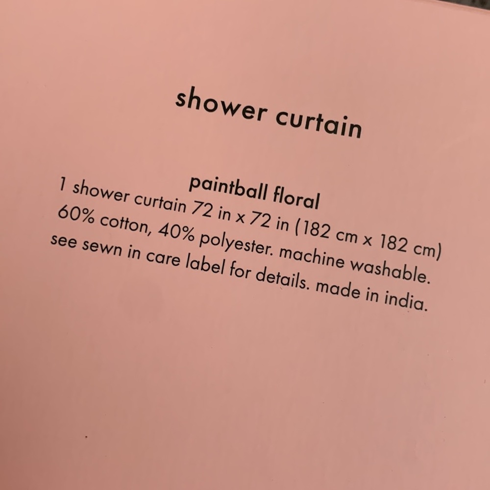 ✨HP✨ Kate Spade Paintball Floral Shower Curtain - Picture 5 of 5